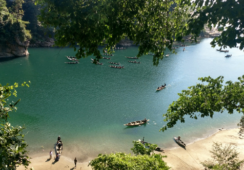 Boating on Cristal clear water of Meghalaya
